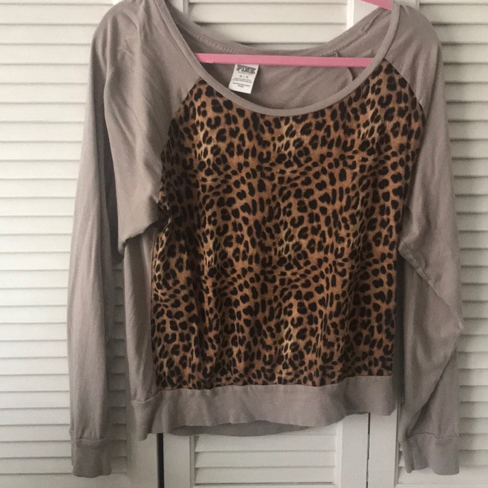 PINK leopard print long sleeve t
